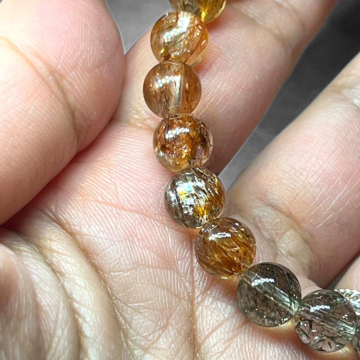 ミックスブレスレット e：フォリエーテッドマイカインクォーツ ☆スーパープレミアムブレス☆フォリエーテッド・マイカイン