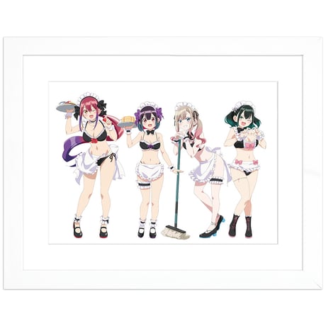 ばっどがーる　描き下ろしキャラファイングラフ （メイド水着） A4