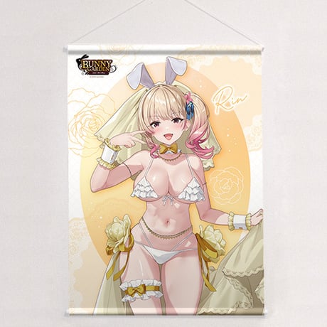 バニーガーデン　描き下ろしB2タペストリー （凜／バニーウエディング水着）Wスエード