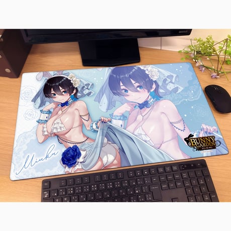 バニーガーデン　描き下ろしラバーマット （美羽香／バニーウエディング水着）