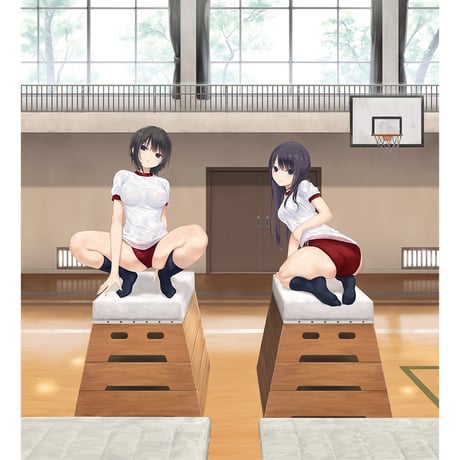 珈琲貴族先生　描き下ろし複製原画 （青山澄香＆白峰莉花／跳び箱）