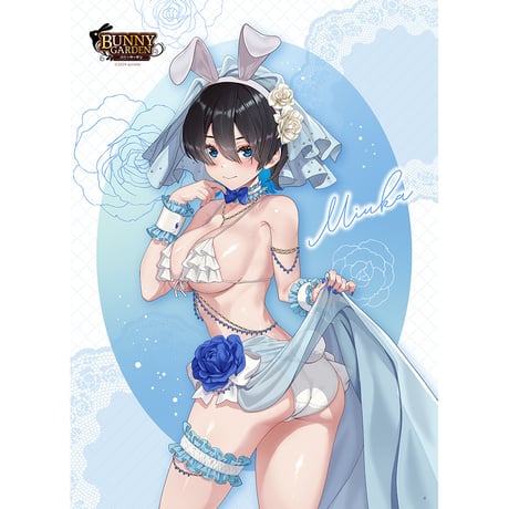 バニーガーデン　描き下ろしB2タペストリー （美羽香／バニーウエディング水着）Wスエード