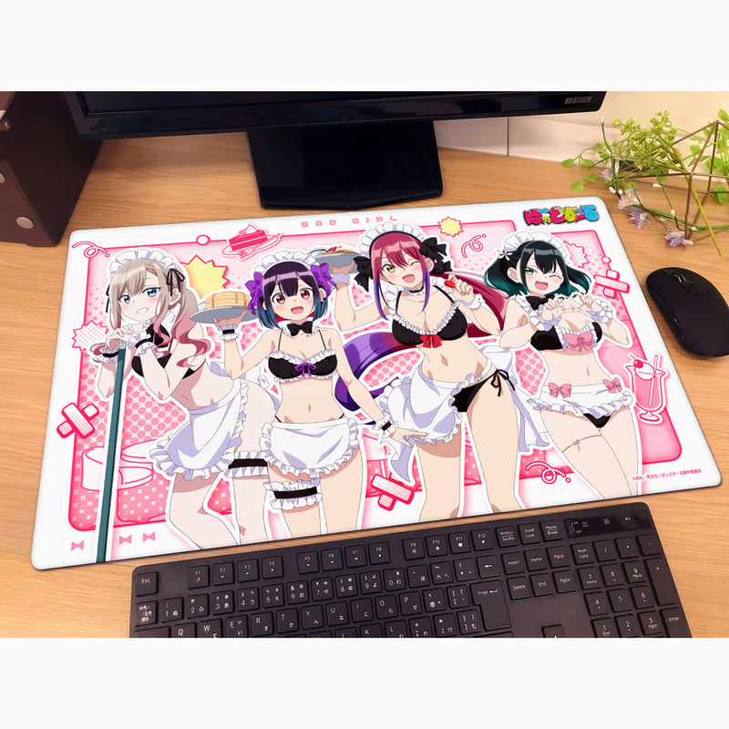 ばっどがーる 描き下ろしラバーマット 集合 メイド水着ver. C106 ばっどがーる 描き下ろしラバーマット （メイド水着） | アニメGo