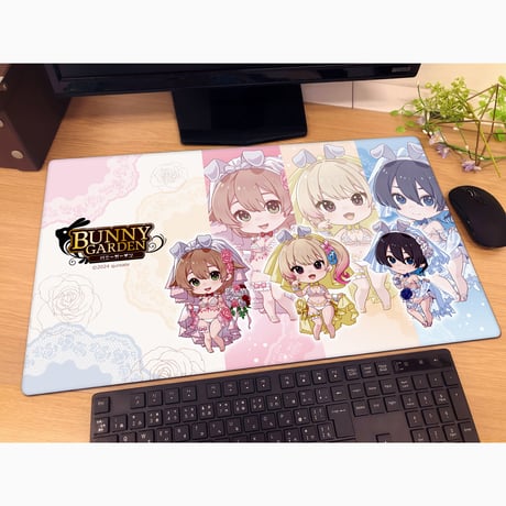 バニーガーデン　ラバーマット （ミニキャラ／バニーウエディング水着）