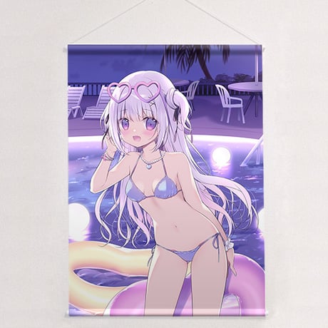 宮坂みゆ先生　描き下ろしB2タペストリー （白凪／ナイトプール）Wスエード