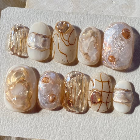 ぽこち nail 透け感ぽこぽこネイル- ネイルチップ専門店ミチネイル