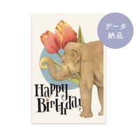 【デジタルデータ】5月生まれバースデーイラスト　はがきサイズ