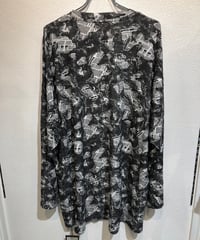 モノトーン総柄ゆったりめロングT　L35127