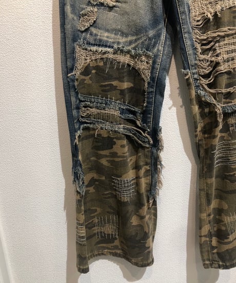 ハードダメージ加工デニムパンツ〈S・M〉　24105-081