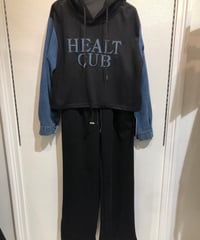 スウェット切り替え上下セットアップトップス＆ロングパンツ　24-0-911