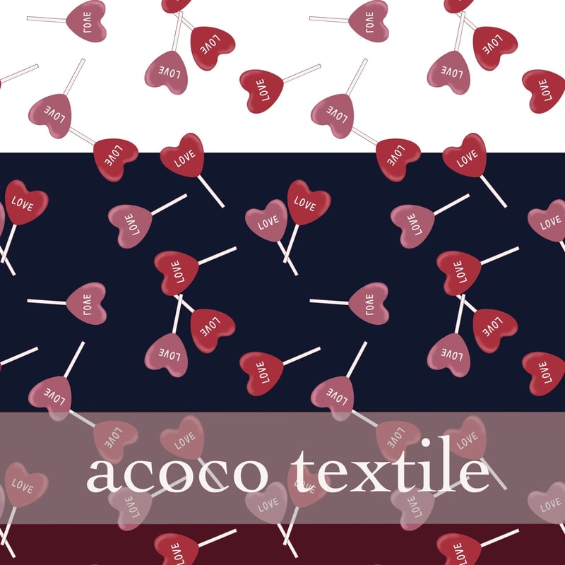 【送料無料】 ～ 愛を贈りたいから ～   (ハート柄) A4サイズ】LOVE LOVE LOVE ハートのロリポップ柄 3枚セット