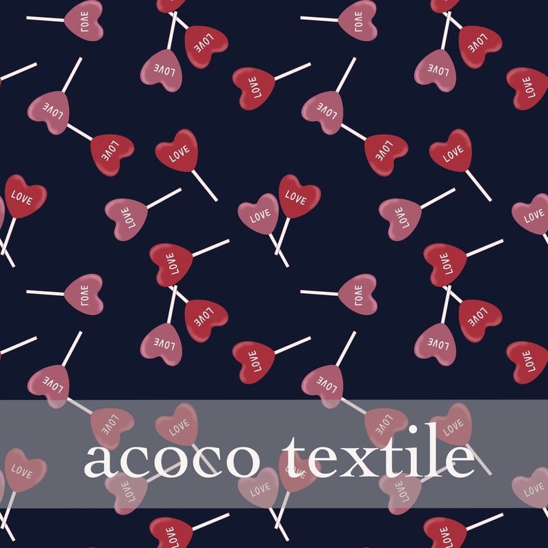 A4サイズ】LOVE LOVE LOVE ハートのロリポップ柄 3枚セット