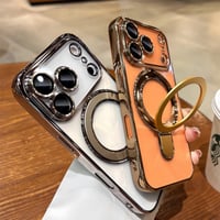 「011」iphone17 17pro ケース 透明 マグセーフ アイフォン 16 Proクリアケース 隠れスタンド機能 おしゃれ iPhone16plus/16promaxケース サイドカラー