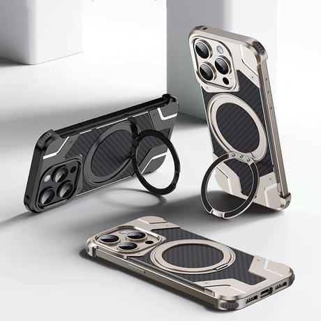 「263」マグセーフケース iphone15/14 ケース スタンド付き iphone カーボン ケース