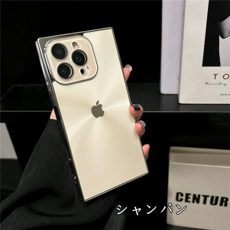 「398」iphone17proケース スクエア型 iphone16pro/15/14 ケース レーザー おしゃれ