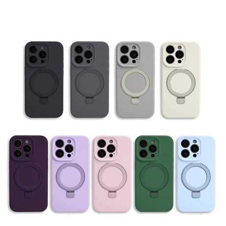 「510」iphoneケース リキッドシリコン iphone17pro/16proケース magsafe スタンド