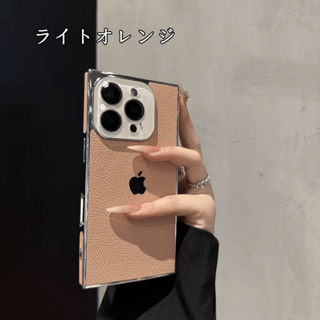 「417」iphone ケース スクエア 人気 iphoen17/17pro/16 レザーケース 四角 おしゃれ