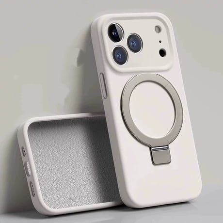 「510」iphoneケース リキッドシリコン iphone17pro/16proケース magsafe スタンド