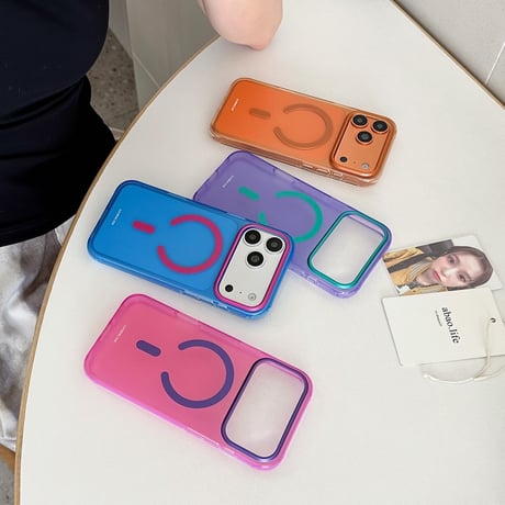 「520」Easoncase magsafe 対応 iphone18pro/18promax ケース かわいい iphone17pro/16 スマホケース 夏 っ ぽい バイカラー