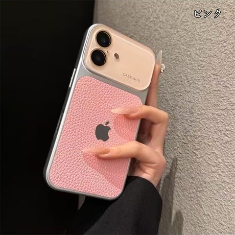 「503」iphone14~17シリーズ対応 ライチ紋 レザーケース カメラフィルム付き