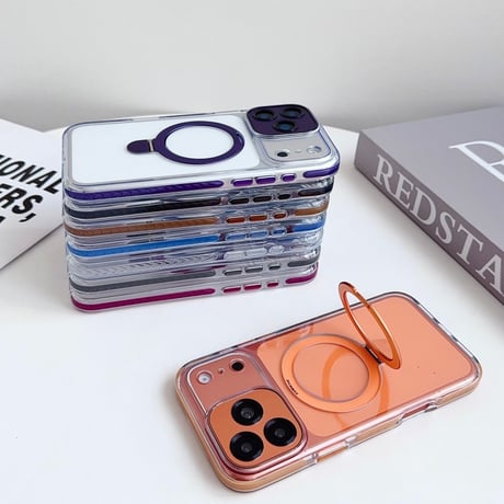 「477」Easoncase 隠しスタンド付き iphone17/17pro ケース クリア 黄ばみにくい iphone16/15 ケース magsafe対応