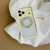 「535」Easoncase 360°スタンド付き iphone17pro/16pro magsafe対応ケース 半透明 スマホケース