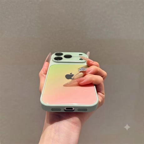 「527」グラデーション iphoneケース カメラ保護 iphone13~17シリーズ対応 スマホケース かわいい