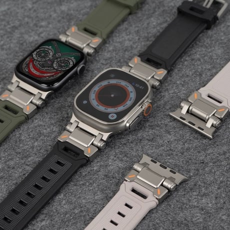 「129」アップル ウォッチ バンド 高級 メンズ apple watch シリコン バンド スポーツ