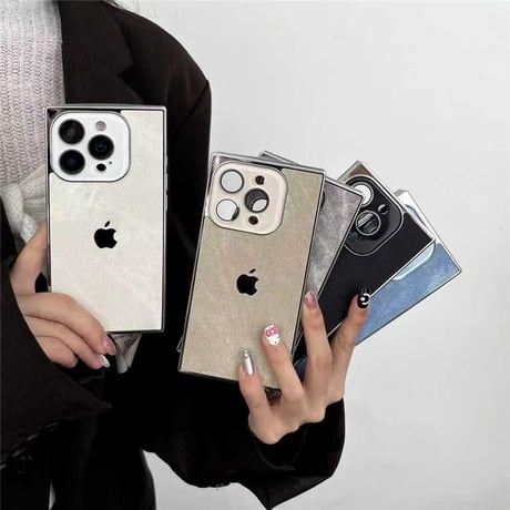 「441」iphone デニム ケース スクエア型  iphone17/16 ケース おしゃれ