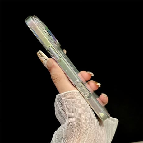 「420」キラキラ iphone17pro/17promax ケース クリア オーロラ magsafe ケース