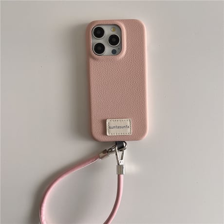 「257」iphone16/16pro ケース 韓国 シンプル スマホ ストラップ 付き ケース おしゃれ