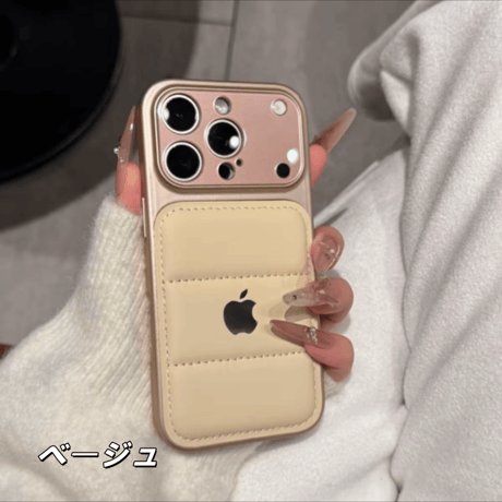 「488」ダウン ジャケット 風 iphone ケース 流行り iphone17/16 ケース おしゃれ カップル
