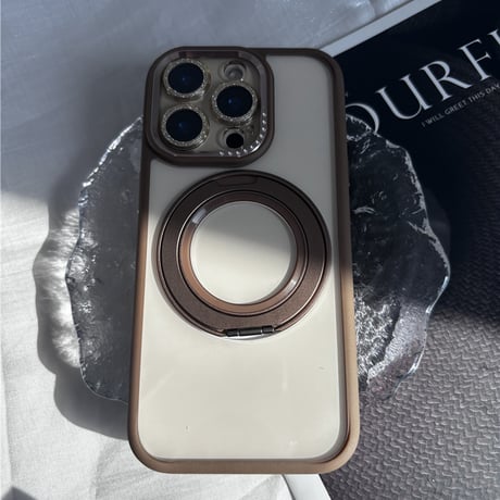 「352」iphone マグセーフ ケース クリア iphone16/16pro ケース スタンド付き カメラ保護