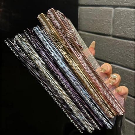 「194」galaxy ケース おしゃれ 透明 ギャラクシーs24/s23+ ケース キラキラ インナーシート付き