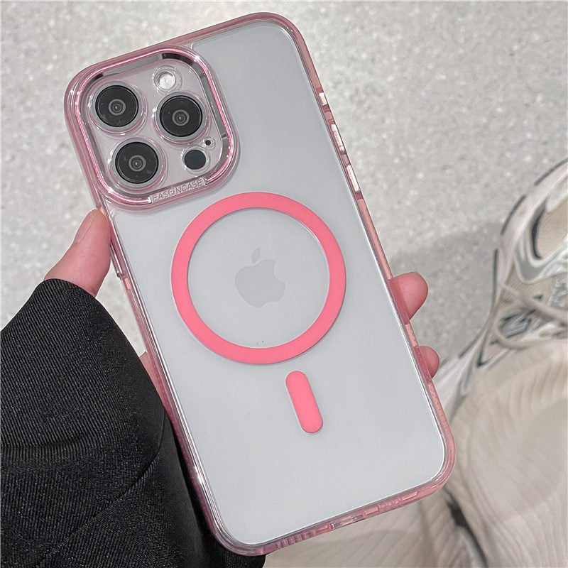 124」iphone15/14 クリアケース カメラ保護フィルム付き magsafe 対応