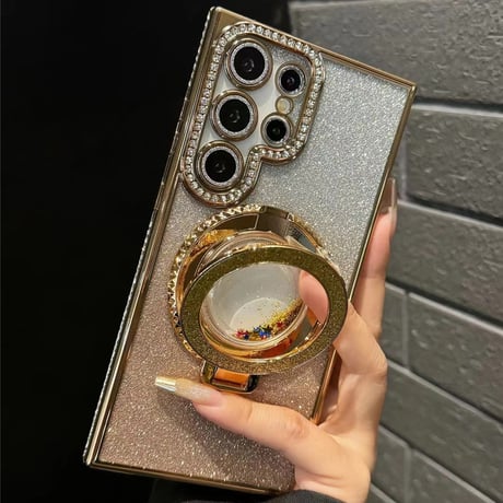 「194」galaxy ケース おしゃれ 透明 ギャラクシーs24/s23+ ケース キラキラ インナーシート付き