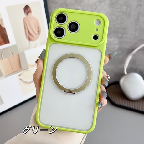 「483」magsafe 対応 ケース iphone12~17シリーズ対応 スタンド機能 iphoneケース 半透明