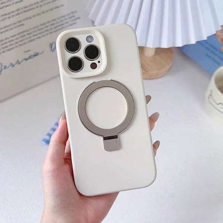 「510」iphoneケース リキッドシリコン iphone17pro/16proケース magsafe スタンド
