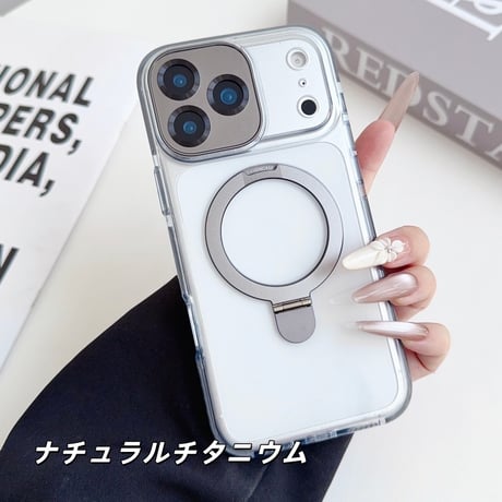 「477」Easoncase 隠しスタンド付き iphone17/17pro ケース クリア 黄ばみにくい iphone16/15 ケース magsafe対応