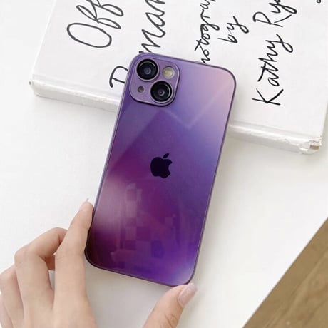 「005」グラデーションカラー iphone17/16/16pro ガラスケース カメラ保護 iphone15pro ケース おしゃれ