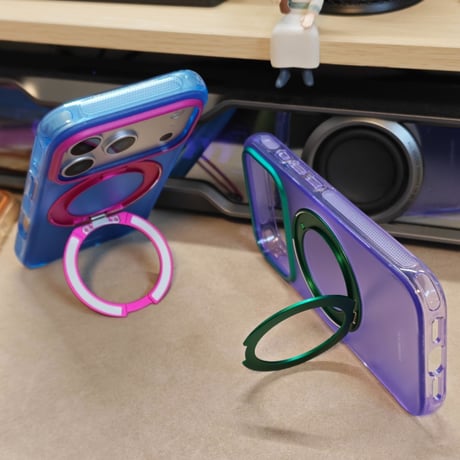 「512」Easoncase iphoneケース バイカラー かわいい iphone17pro/16proケース マグスタンド