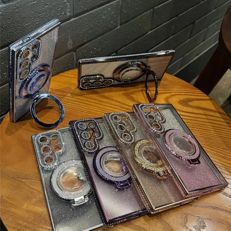 「194」galaxy ケース おしゃれ 透明 ギャラクシーs24/s23+ ケース キラキラ インナーシート付き