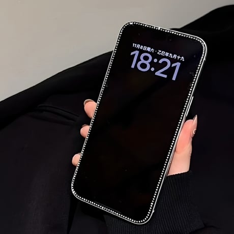 「532」iphone ガラスフィルム キラキラ 高透明フィルム＋ のぞき見防止フィルム ２点セット