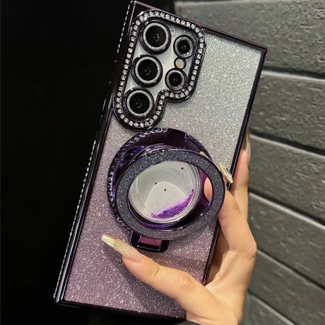 「194」galaxy ケース おしゃれ 透明 ギャラクシーs24/s23+ ケース キラキラ インナーシート付き