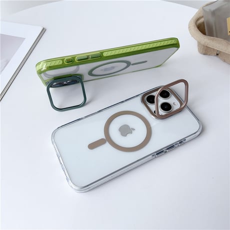 「309」magsafe ケース かわいい iphone17/16/16pro ケース クリア  スタンド 付き