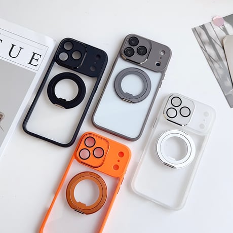 「393」Easoncase マグセーフ ケース iphone17/16 ケース 360度回転スタンド カメラ保護