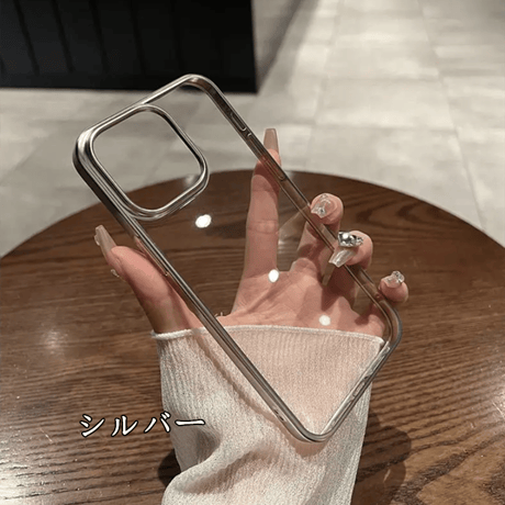 「287」クリア iphone16pro/16promax ケース シンプル iphone ケース サイドカラー