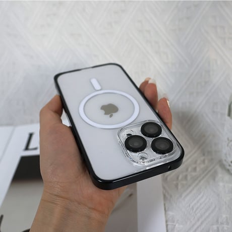 【半額セール】半透明 マット質感 iPhoneケース カメラ保護フィルム付き