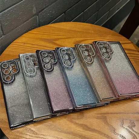 「194」galaxy ケース おしゃれ 透明 ギャラクシーs24/s23+ ケース キラキラ インナーシート付き