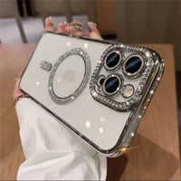 「101」iphone18pro/17pro magsafeケース おしゃれ iphone17/16 ケース ストーン デコ